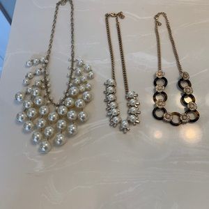 JCrew Pearl and Crystal statement necklace